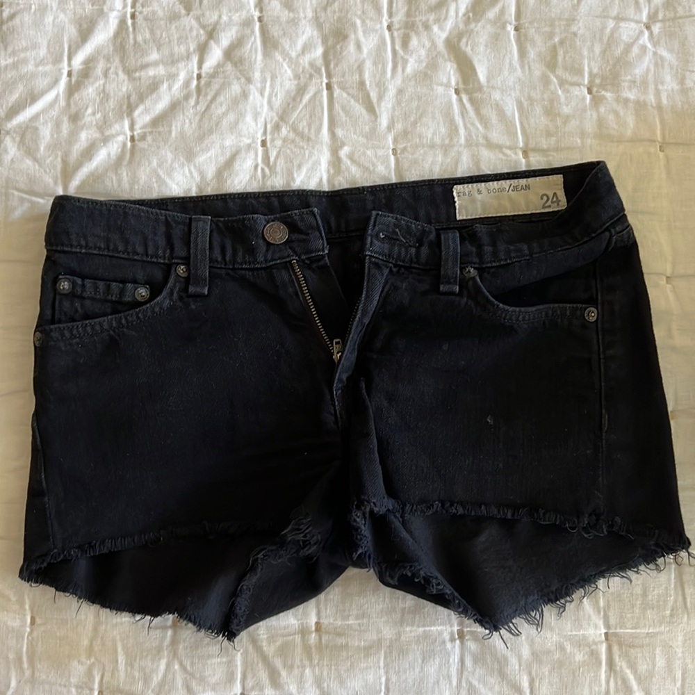 Rag & Bone black denim shorts